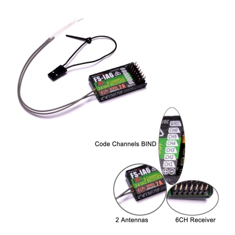 Drone Antenna - Flysky FS-IA6 Receptor 6CH Antena Dupla