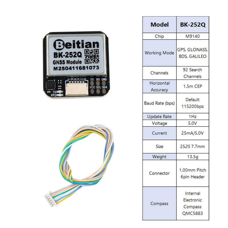 Drone Gps Module - Beitian BK-252Q GPS GNSS Módulo QMC5883