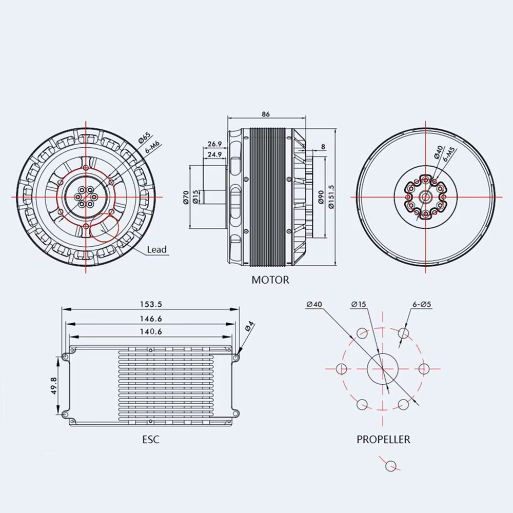 Motor Servo Grande U15XL KV38  - Drone Motor avaliação e preço