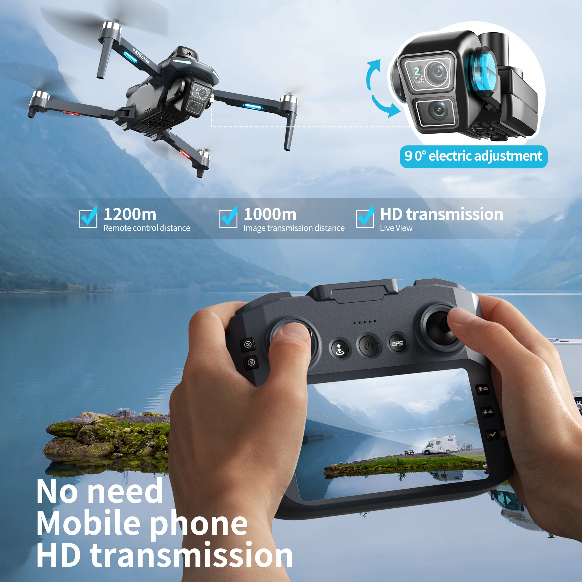Drone GPS Lenovo XT606 MAX com - Drone Gps Mount avaliação e preço
